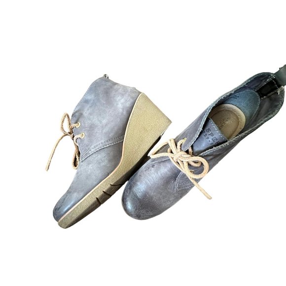 SPERRY Harlow Burnished Graphite Leather Wedge Chukka Bootie, 9 - Picture 7 of 9